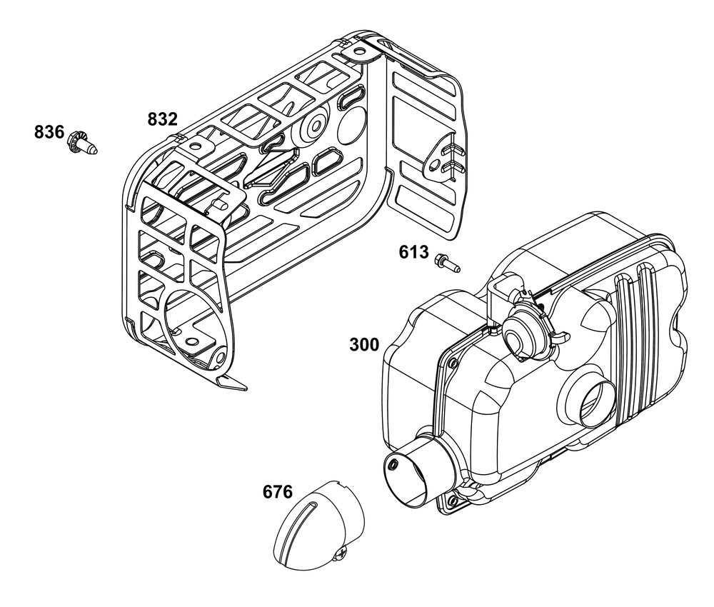 Exhaust Group Diagram and Parts List for 125P02-0024-H5 100000 - 19Z999 Briggs and Stratton Engine
